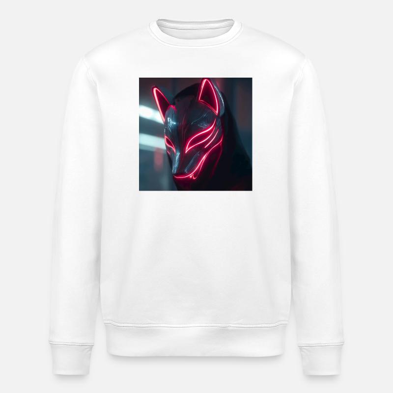 Neonfuchsmaske mit Leuchträndern - Stanley/Stella Unisex Bio-Sweatshirt ROLLER - Weiß