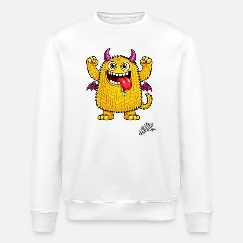 Orange Monster - Stanley/Stella Unisex Bio-Sweatshirt ROLLER - Weiß