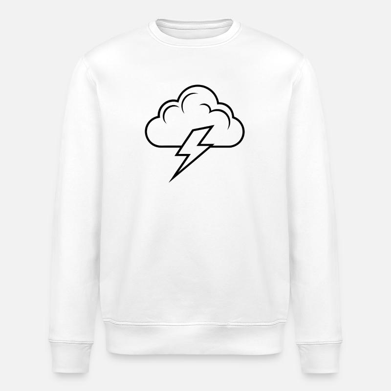 Cloud and Lightning - Stanley/Stella ROLLER Unisex Organic Sweatshirt - white