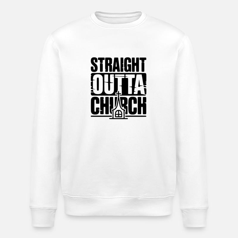 Straight Outta Kirche - Stanley/Stella Unisex Bio-Sweatshirt ROLLER - Weiß