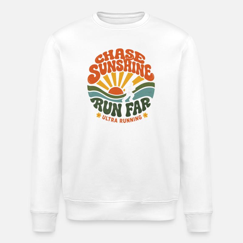 Ultralauf – Jage Sonnenschein, Lauf weit - Stanley/Stella Unisex Bio-Sweatshirt ROLLER - Weiß