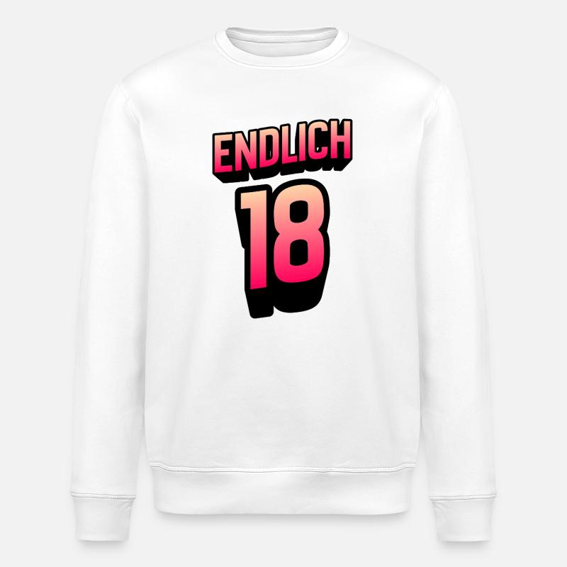 Endlich 18 Gradient Neon - Stanley/Stella Unisex Bio-Sweatshirt ROLLER - Weiß