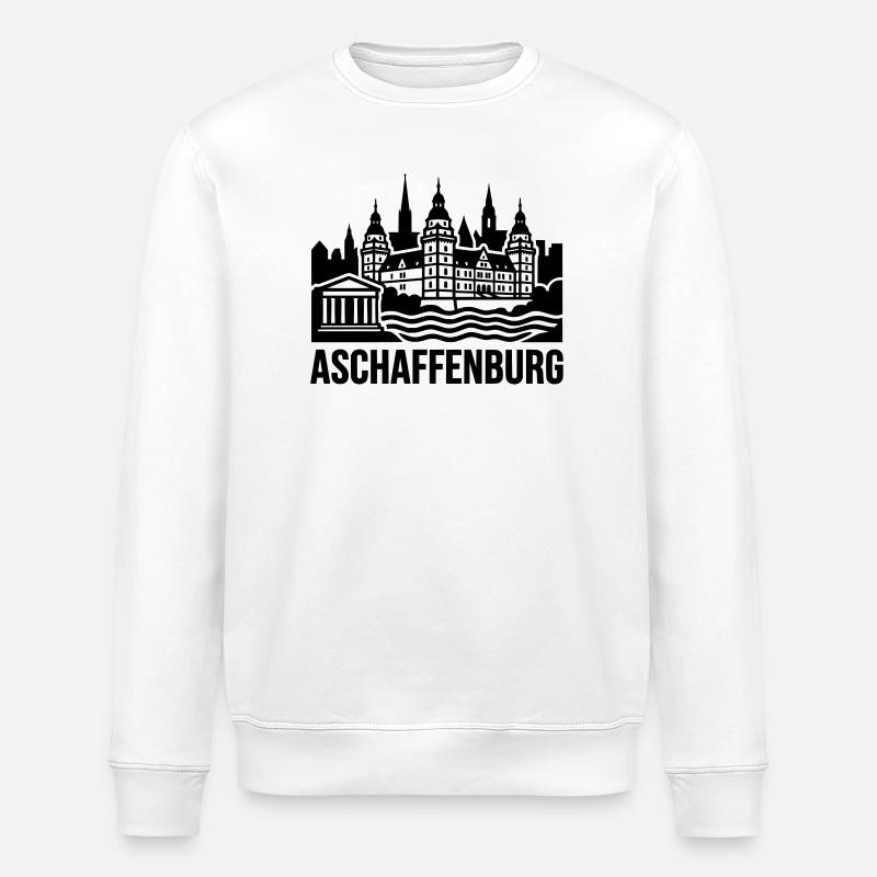 Aschaffenburg Silhouette Wahrzeichen - Stanley/Stella Unisex Bio-Sweatshirt ROLLER - Weiß
