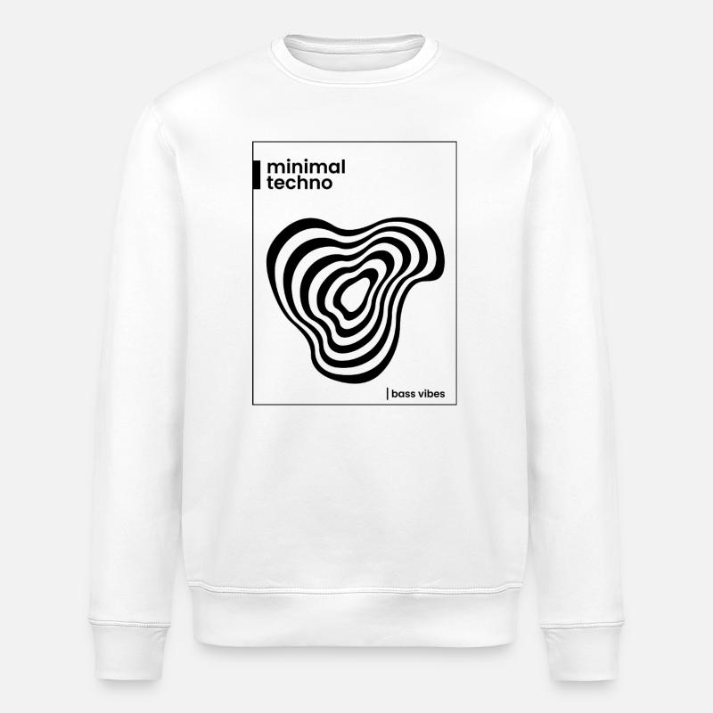 minimal techno poster design - Stanley/Stella ROLLER Unisex Organic Sweatshirt - white
