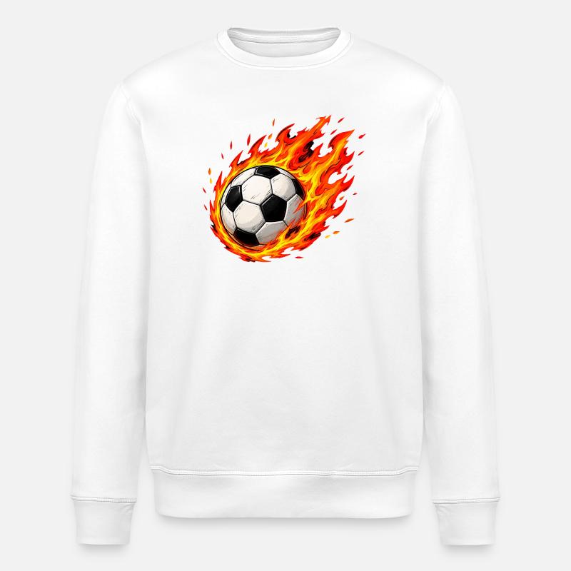 Le football dans le feu - Sweat bio ROLLER Stanley/Stella Unisexe - blanc