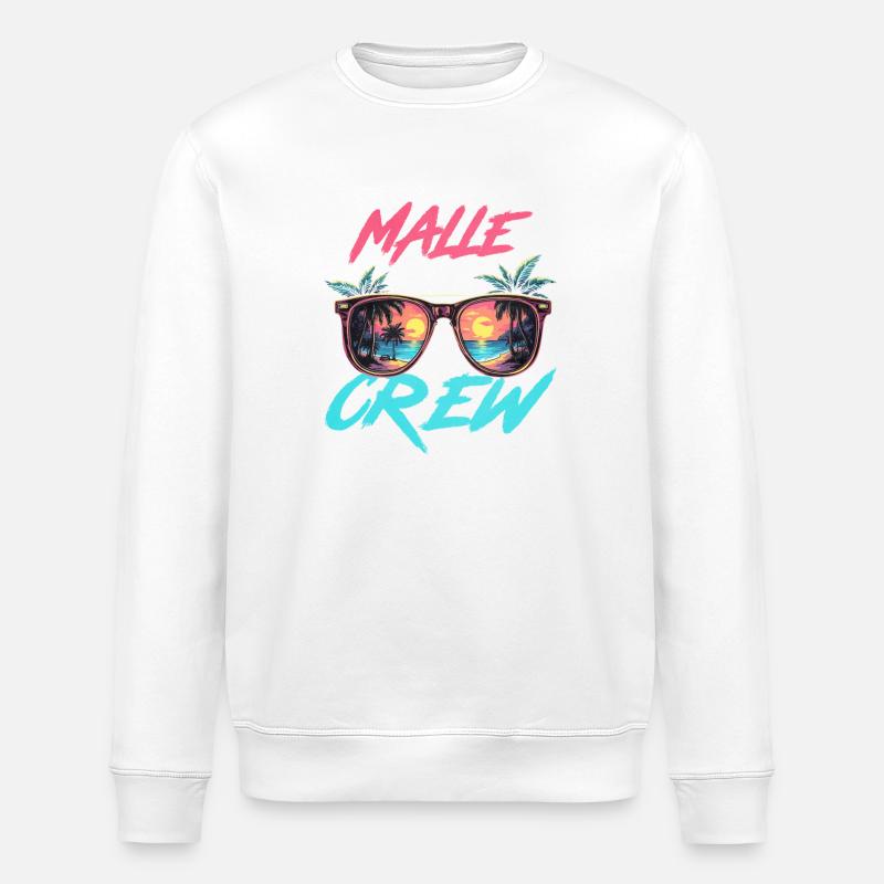 Malle Party Crew - Sweat bio ROLLER Stanley/Stella Unisexe - blanc