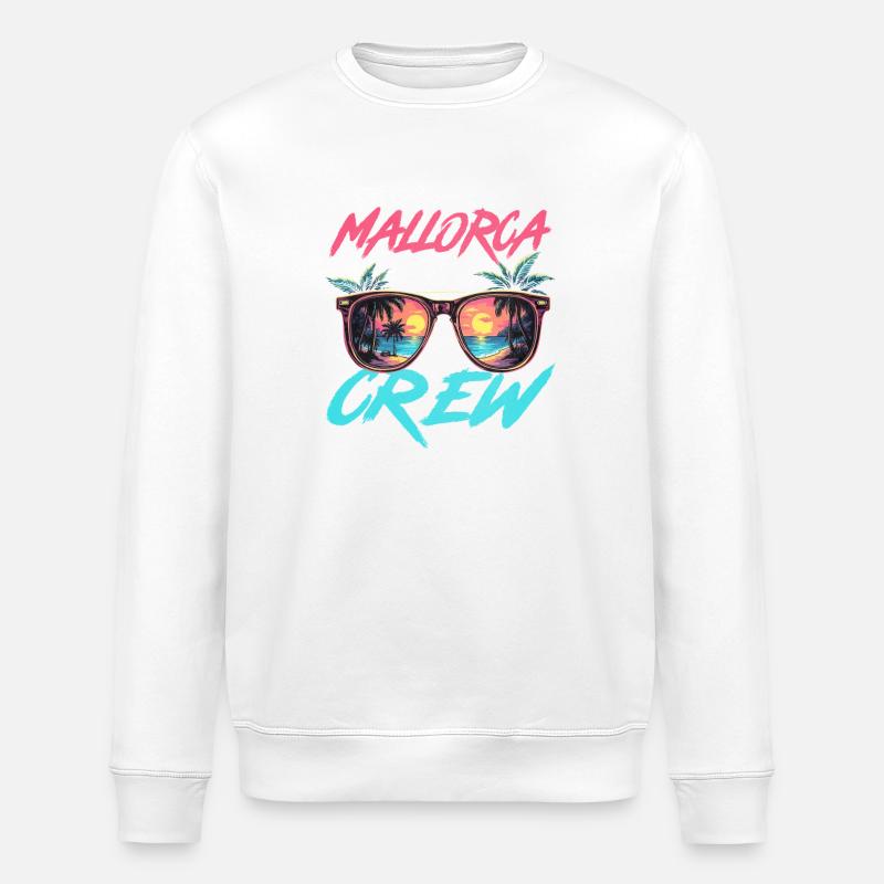 Mallorca Party Crew - Sweat bio ROLLER Stanley/Stella Unisexe - blanc