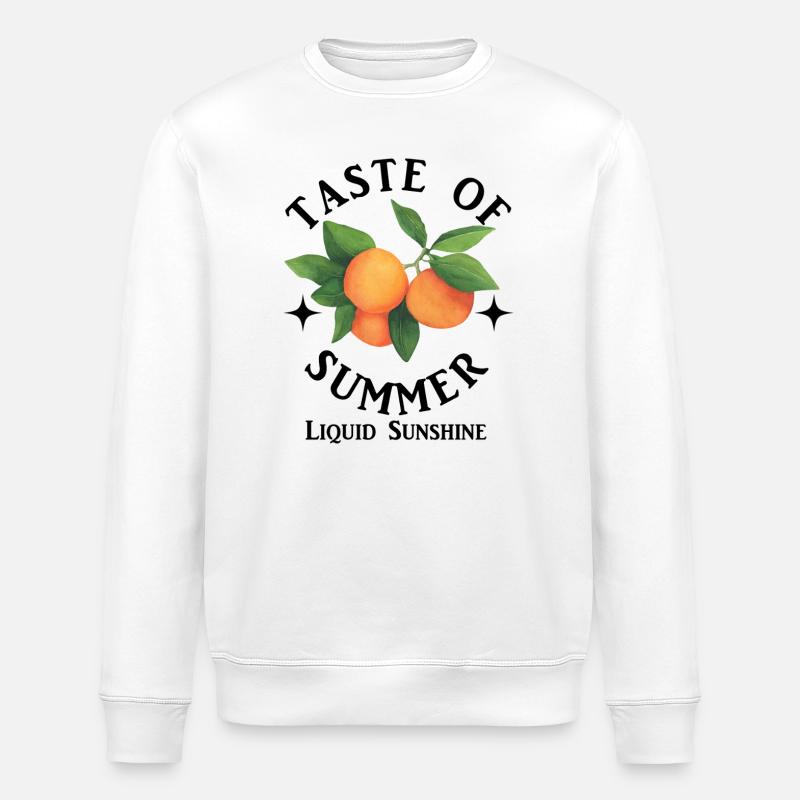 Agrumes Aquarelle Branche orange - Sweat bio ROLLER Stanley/Stella Unisexe - blanc