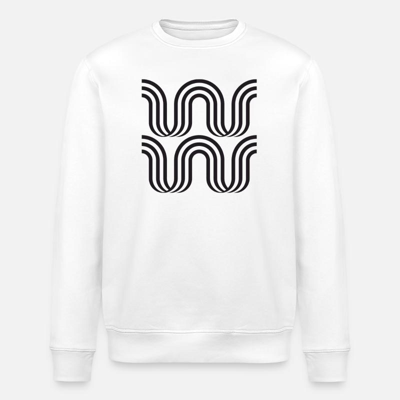 Wavy Arch Monochrome Pattern - Stanley/Stella ROLLER Unisex Organic Sweatshirt - white