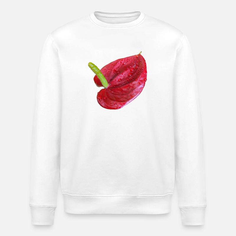 Vibrant_Red_Anthurium_Flower - Sweat bio ROLLER Stanley/Stella Unisexe - blanc