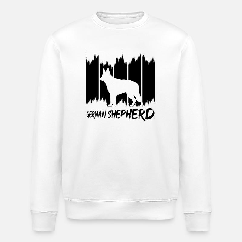 German Shepherd - Stanley/Stella ROLLER Unisex Organic Sweatshirt - white