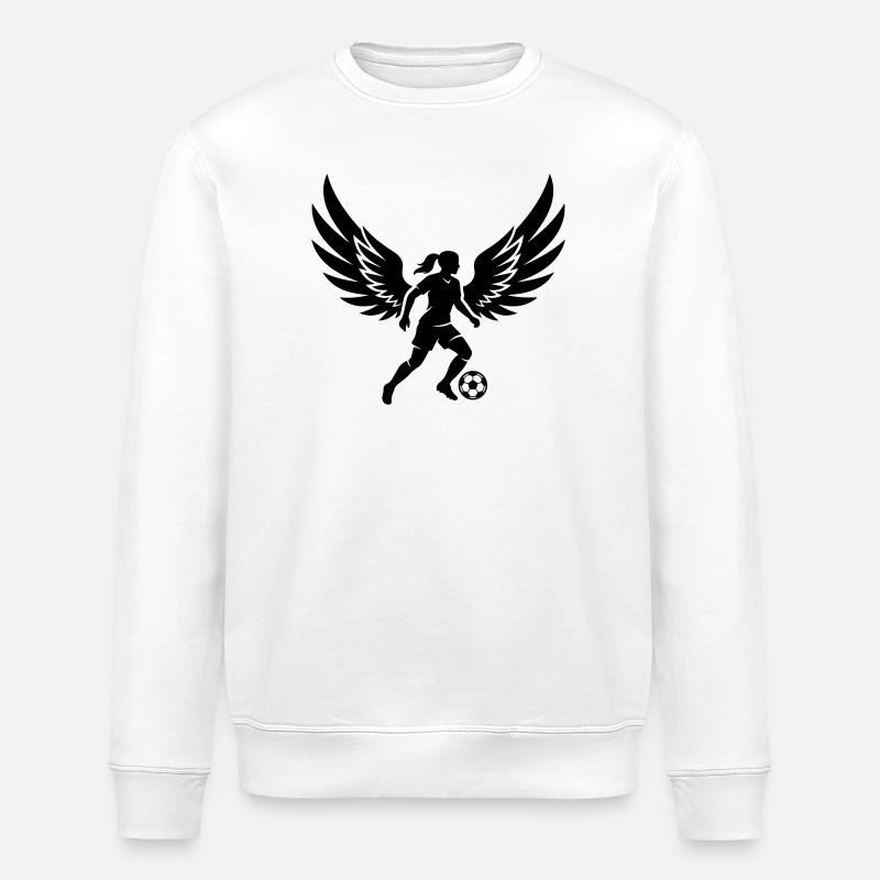 Fussballerin Fussball Silhouette - Stanley/Stella Unisex Bio-Sweatshirt ROLLER - Weiß