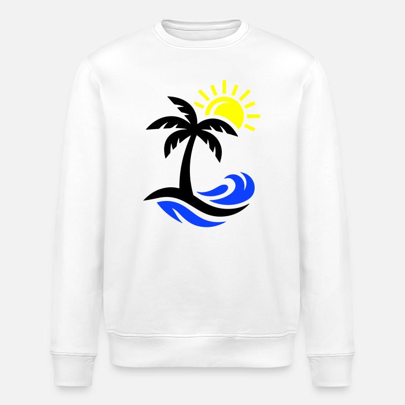 Palme Strand Ozean - Stanley/Stella Unisex Bio-Sweatshirt ROLLER - Weiß