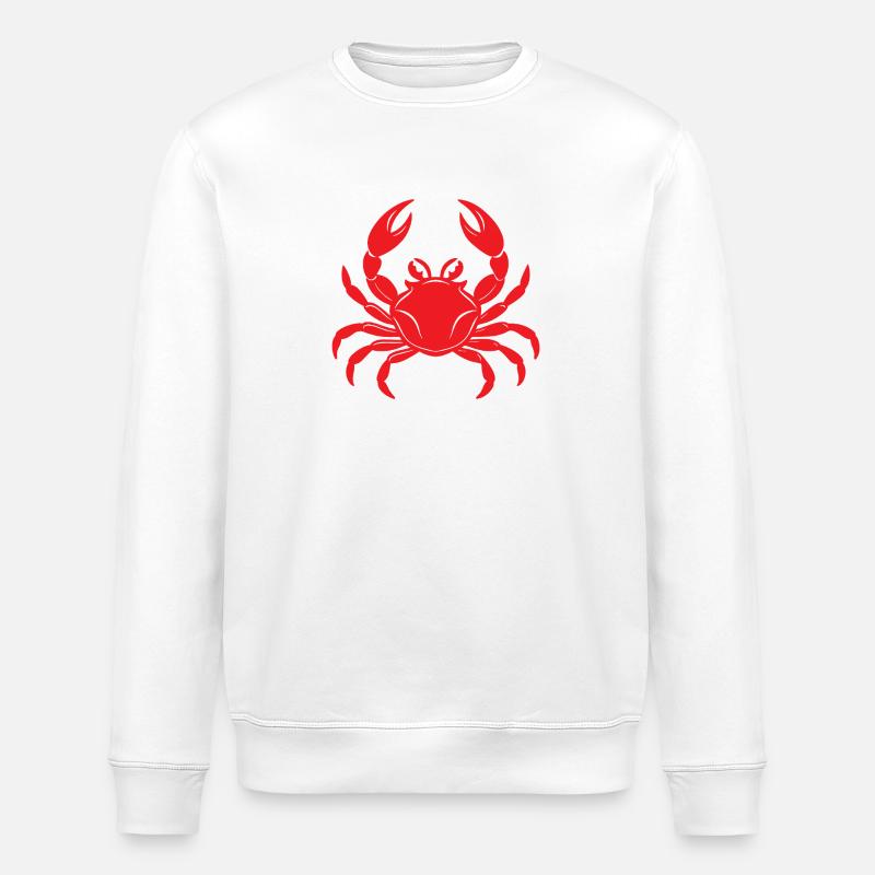 Crab - Stanley/Stella ROLLER Unisex Organic Sweatshirt - white