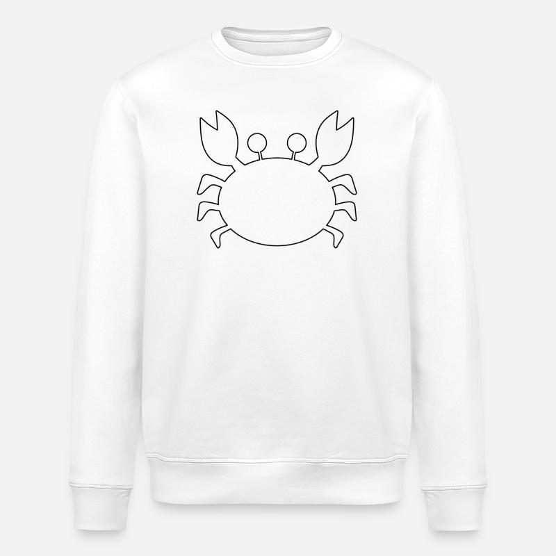 Crab Outline - Stanley/Stella ROLLER Unisex Organic Sweatshirt - white