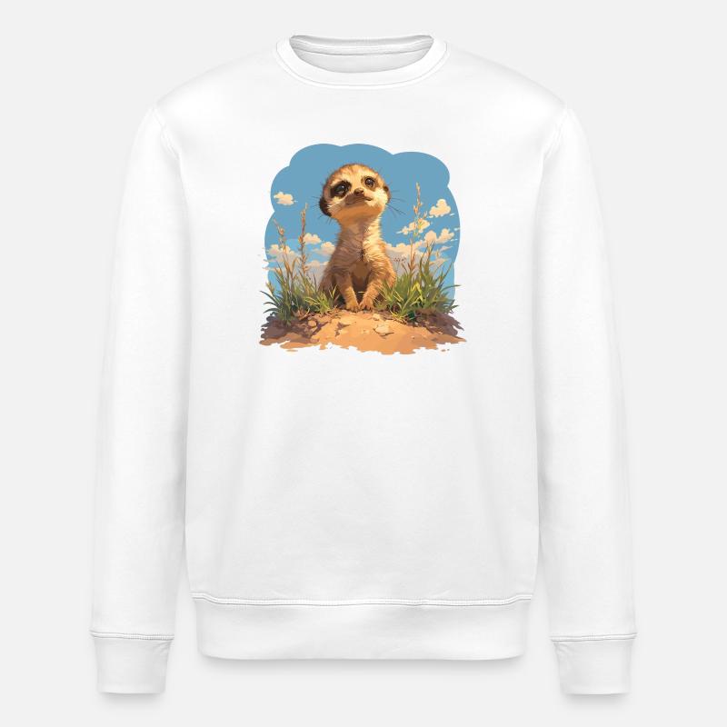Meerkat Erdmännchen - Stanley/Stella Unisex Bio-Sweatshirt ROLLER - Weiß