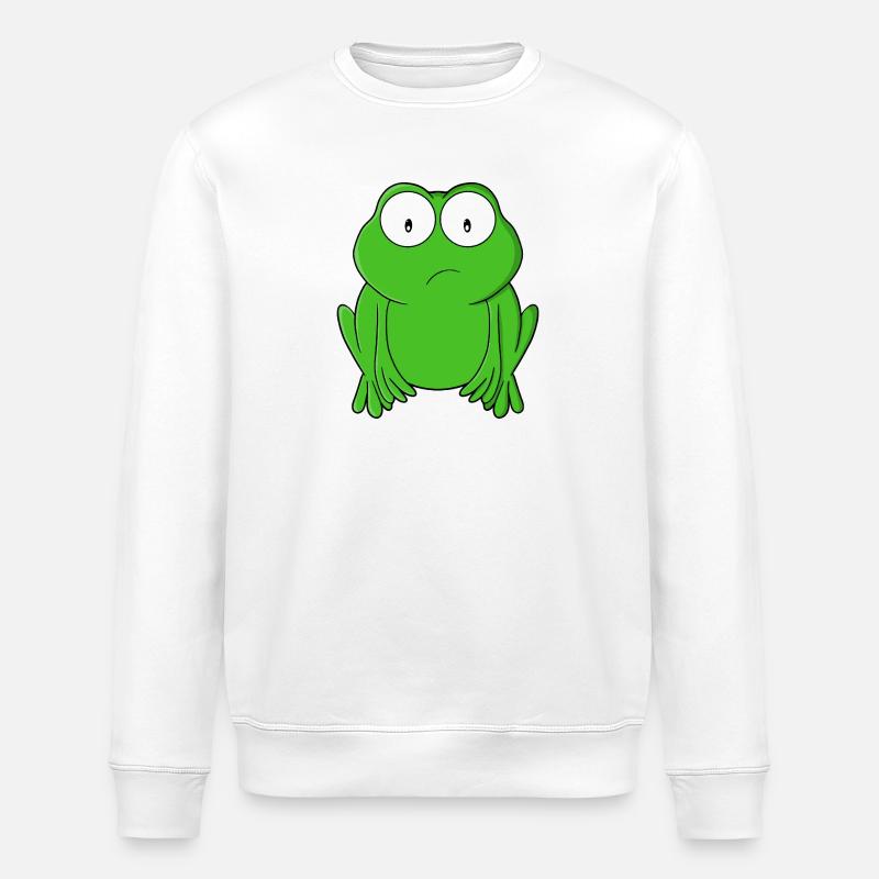 Grenouille émeraude aux yeux écarquillés - Sweat bio ROLLER Stanley/Stella Unisexe - blanc