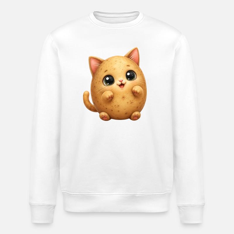 Chat de Patate mignon - Sweat bio ROLLER Stanley/Stella Unisexe - blanc