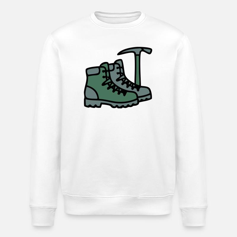 Wanderschuhe Eispickel Bergsteiger Alpen Wanderer - Stanley/Stella ROLLER Unisex Organic Sweatshirt - white