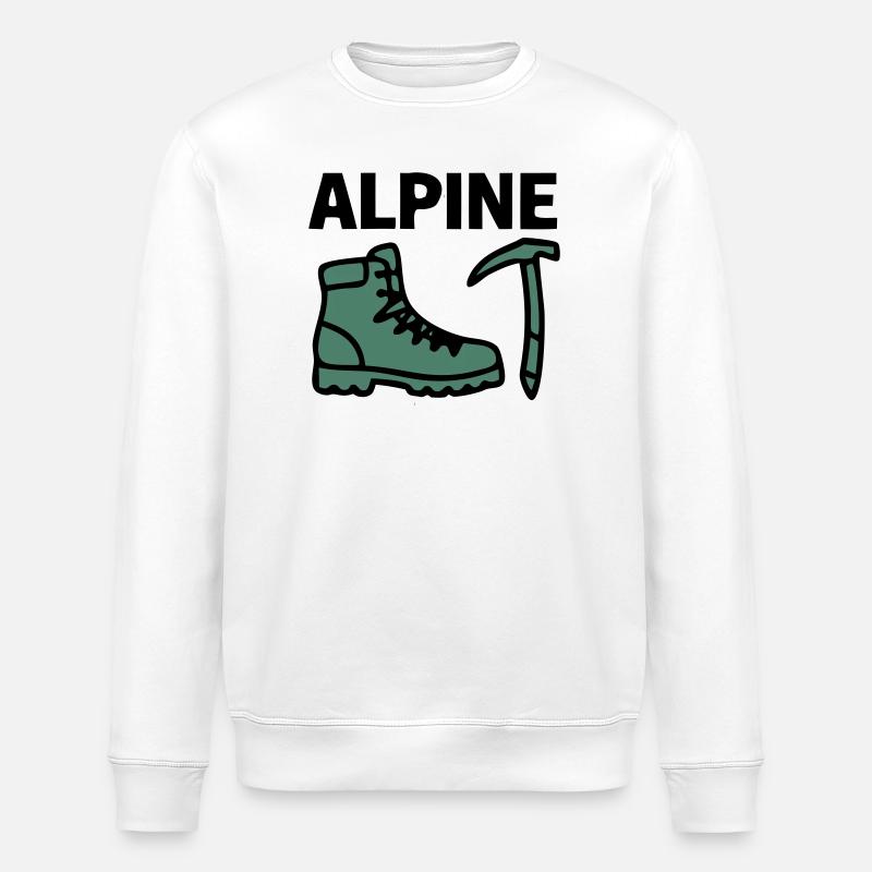 Wanderschuh Eispickel Alpine Bergsteigen Klettern - Stanley/Stella ROLLER Unisex Organic Sweatshirt - white