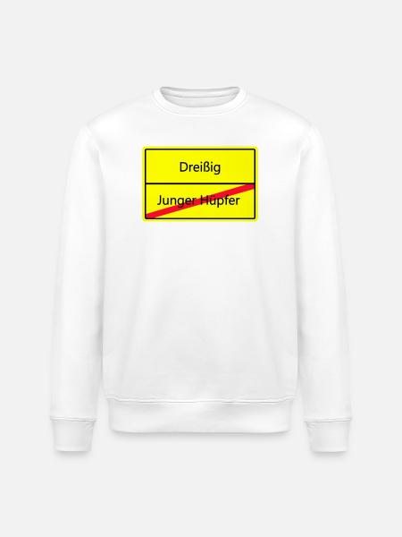 Warnschild Humor: Junger Hüpfler - Stanley/Stella Unisex Bio-Sweatshirt ROLLER - Weiß