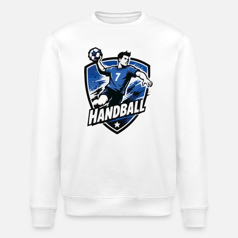 Handball Striker Blue Shield - Stanley/Stella ROLLER Unisex Organic Sweatshirt - white