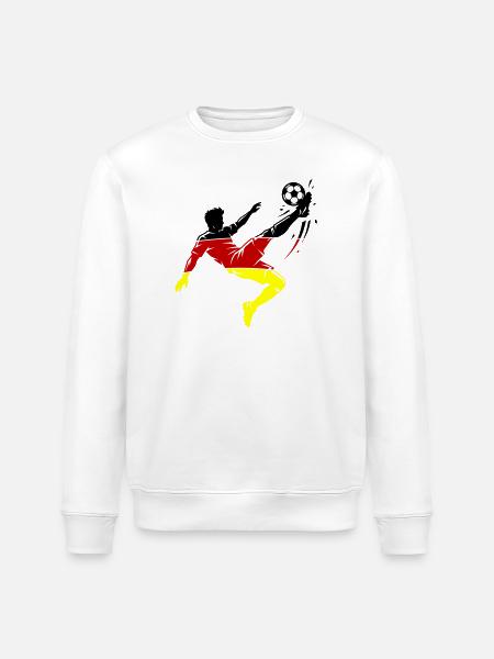 Overhead kick Germany Football - Stanley/Stella ROLLER Unisex Organic Sweatshirt - white