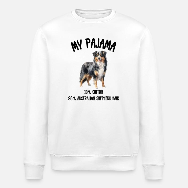 Pyjama du berger australien - Sweat bio ROLLER Stanley/Stella Unisexe - blanc