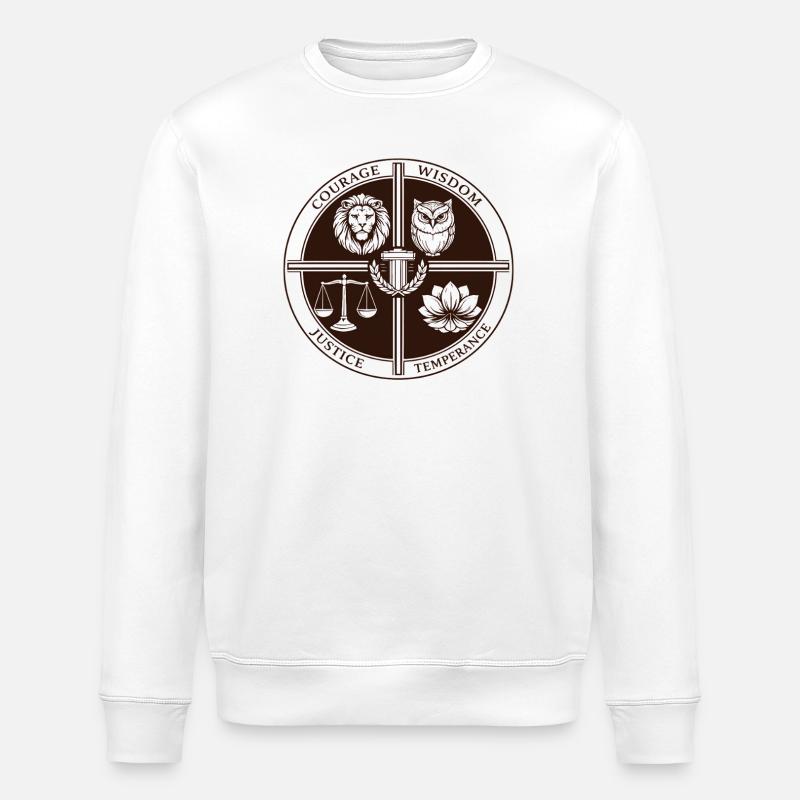 Stoische Vier Tugenden - Stanley/Stella Unisex Bio-Sweatshirt ROLLER - Weiß