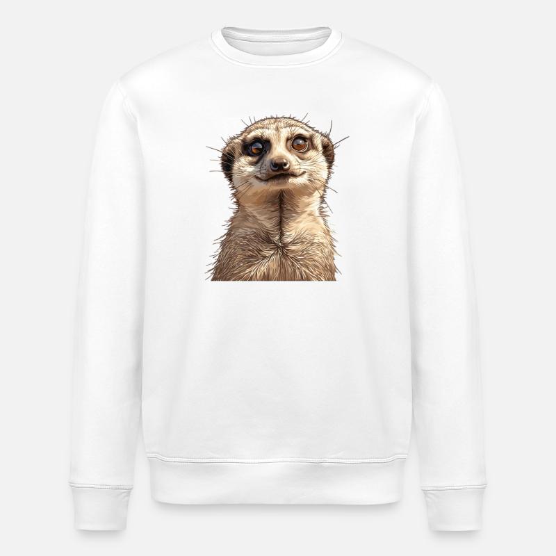 Meerkat Erdmännchen - Stanley/Stella Unisex Bio-Sweatshirt ROLLER - Weiß