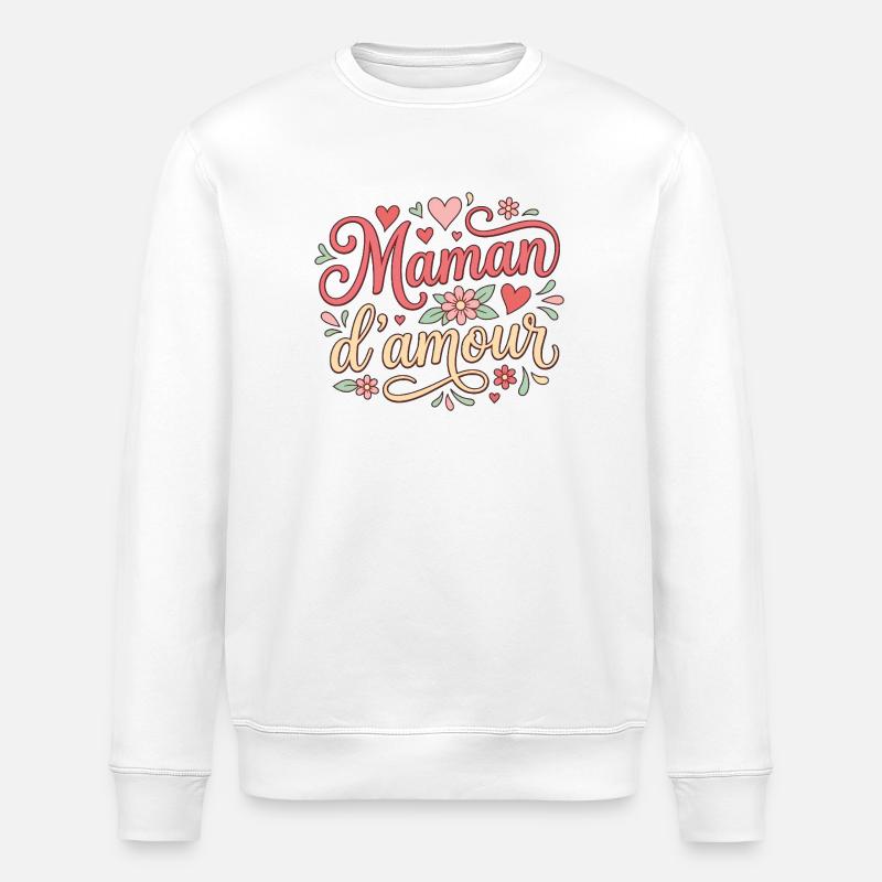 Maman d'amour - Sweat bio ROLLER Stanley/Stella Unisexe - blanc