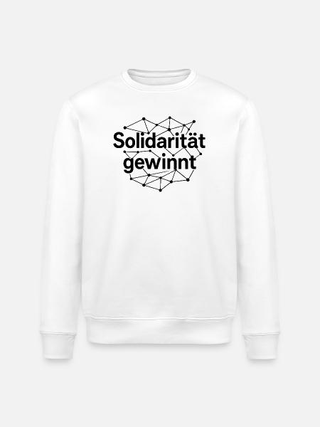 Solidarität Gewinnt Statement Spruch - Stanley/Stella Unisex Bio-Sweatshirt ROLLER - Weiß