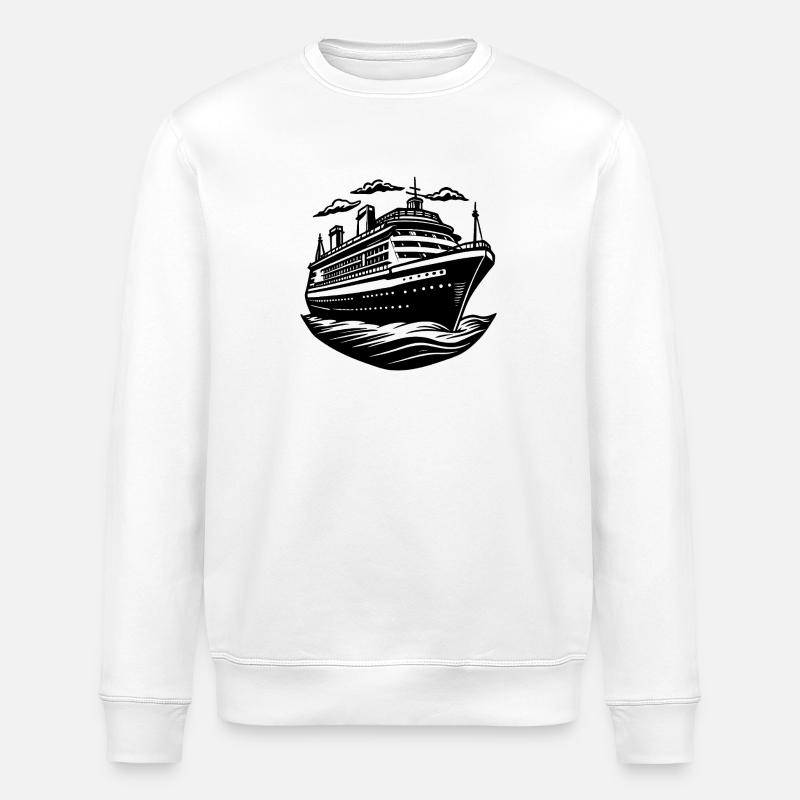 Navire de croisière - Sweat bio ROLLER Stanley/Stella Unisexe - blanc