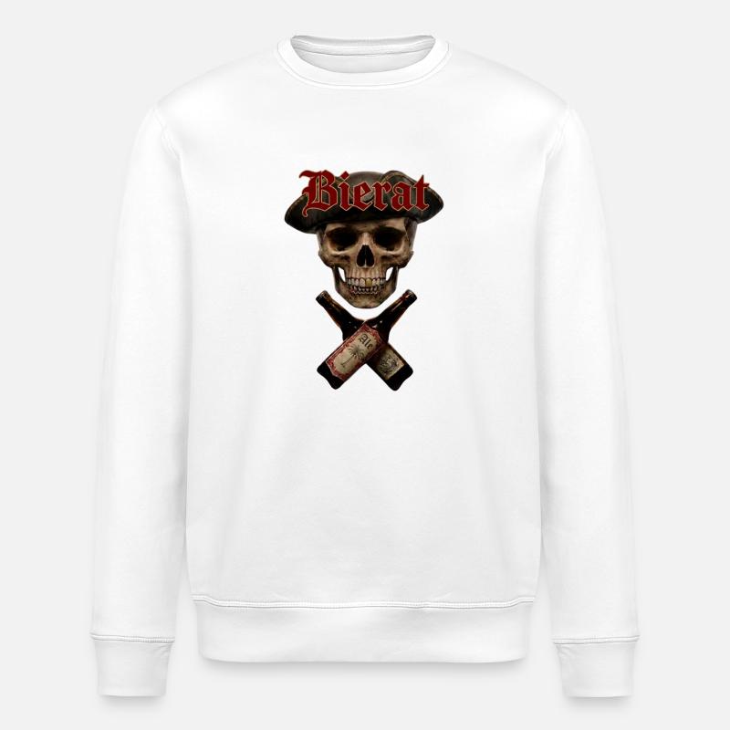 Skull Beer Bottles - Stanley/Stella ROLLER Unisex Organic Sweatshirt - white