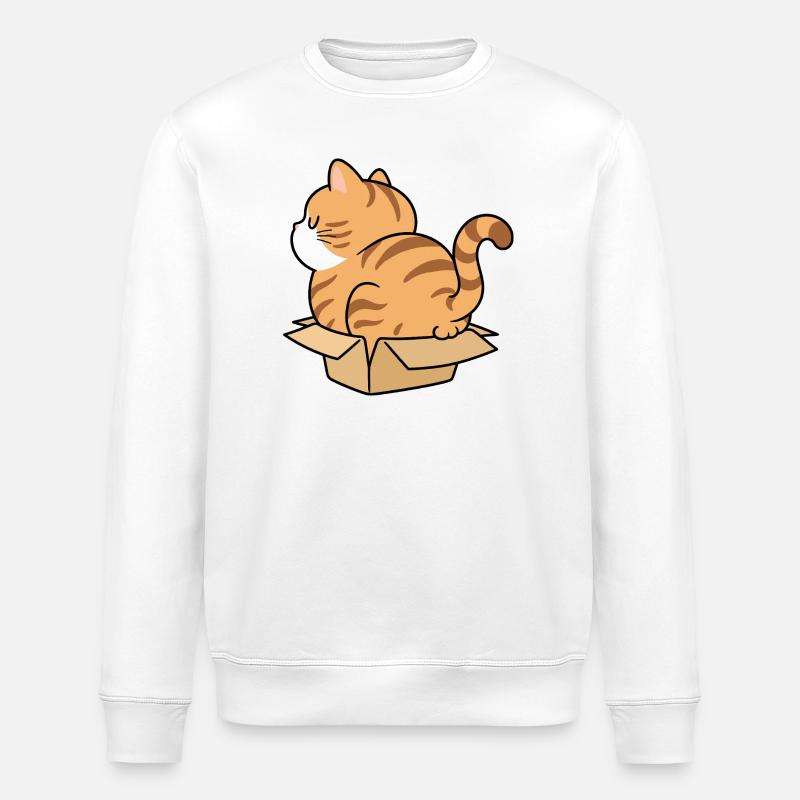 Kitten in a box - Stanley/Stella ROLLER Unisex Organic Sweatshirt - white
