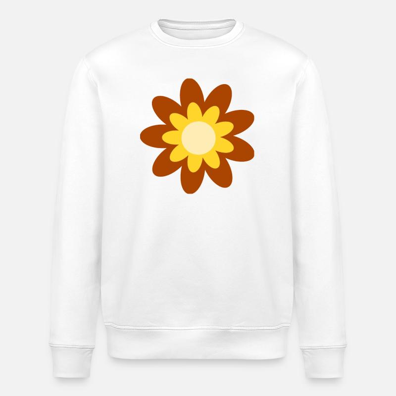 70s Flower Pattern Hippie Gift - Stanley/Stella ROLLER Unisex Organic Sweatshirt - white