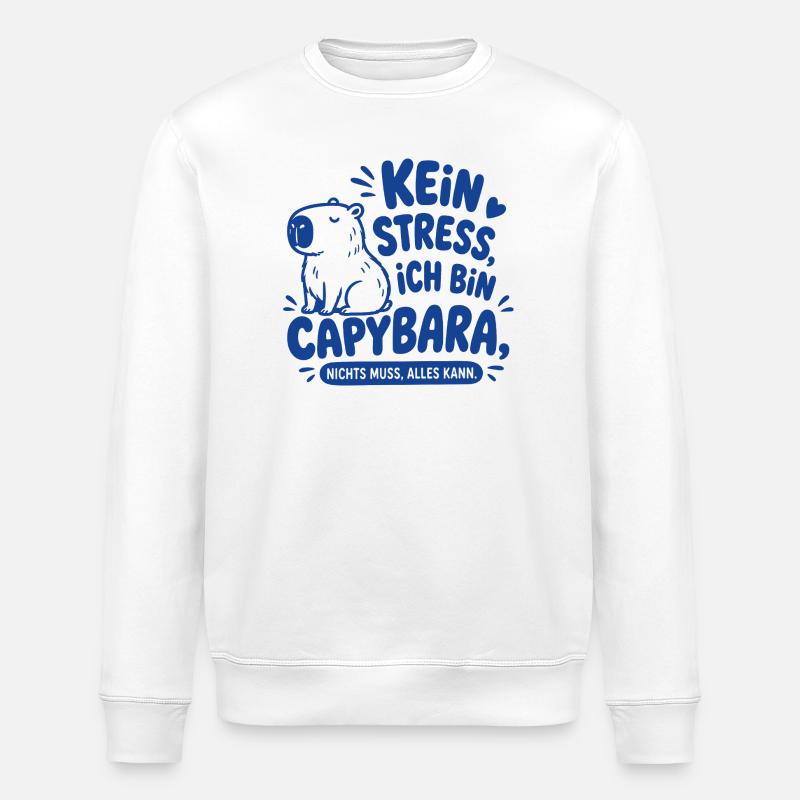 Kein Stress ich bin Capybara - Stanley/Stella Unisex Bio-Sweatshirt ROLLER - Weiß