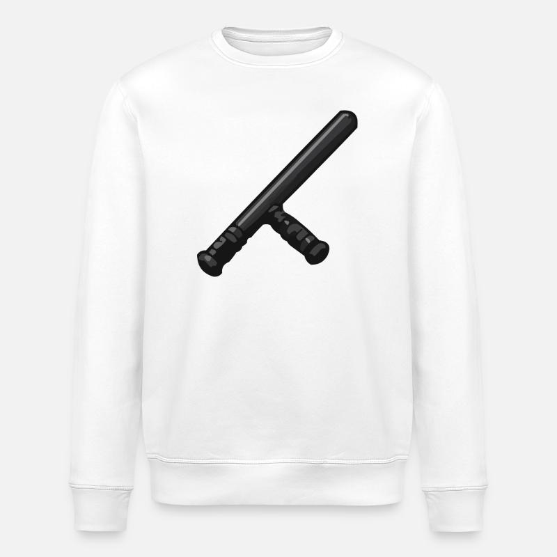 Dunkler Schlagstock Grafik - Stanley/Stella Unisex Bio-Sweatshirt ROLLER - Weiß