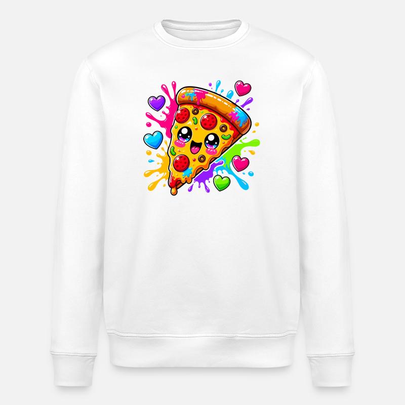 Une jolie part de pizza - Sweat bio ROLLER Stanley/Stella Unisexe - blanc