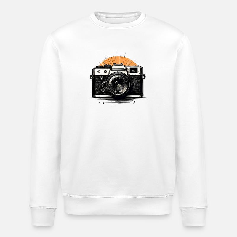 Retro Kamera Sonnenburst - Stanley/Stella Unisex Bio-Sweatshirt ROLLER - Weiß