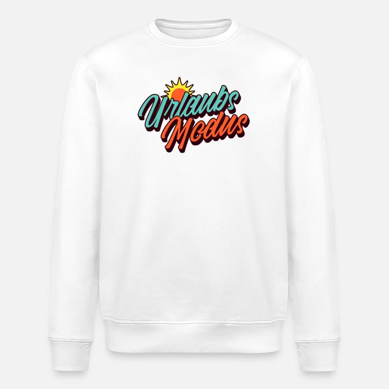 Urlaubsmodus Retro Sommer Sonne Design - Stanley/Stella Unisex Bio-Sweatshirt ROLLER - Weiß