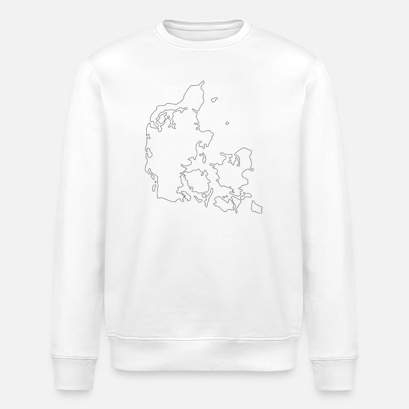 Denmark map - Stanley/Stella ROLLER Unisex Organic Sweatshirt - white