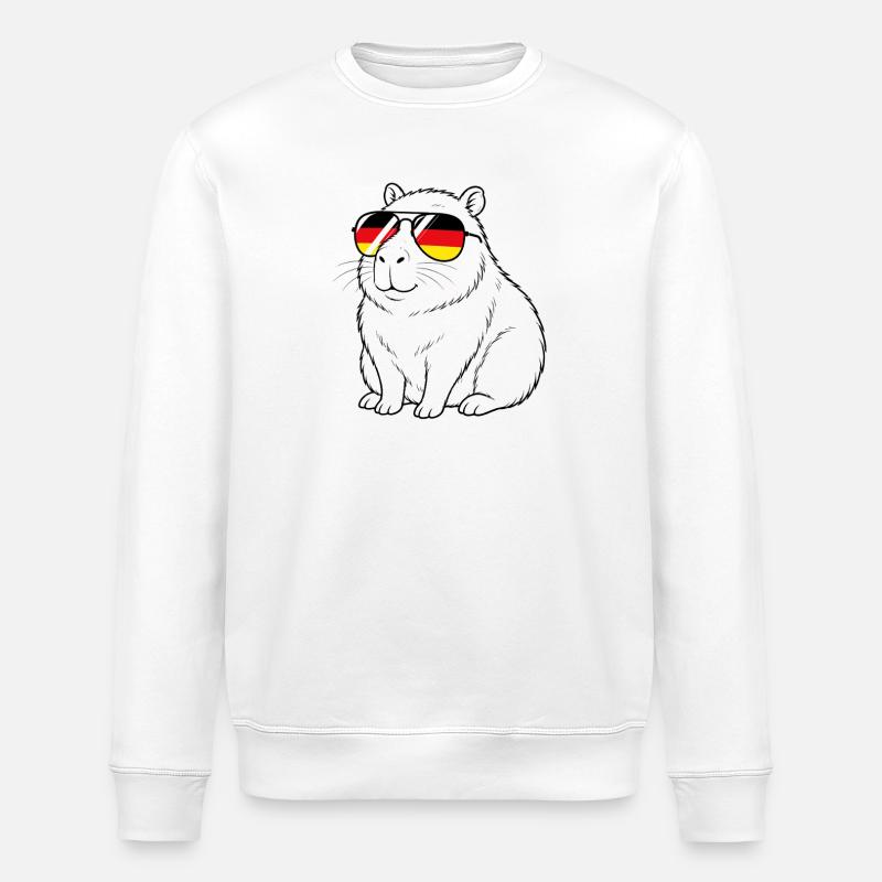 German flag Capybara German Germany - Stanley/Stella ROLLER Unisex Organic Sweatshirt - white