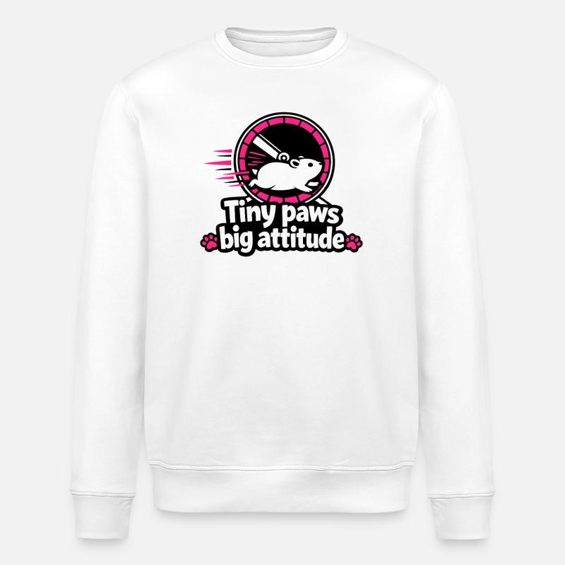 Small paws, big attitude - Stanley/Stella ROLLER Unisex Organic Sweatshirt - white