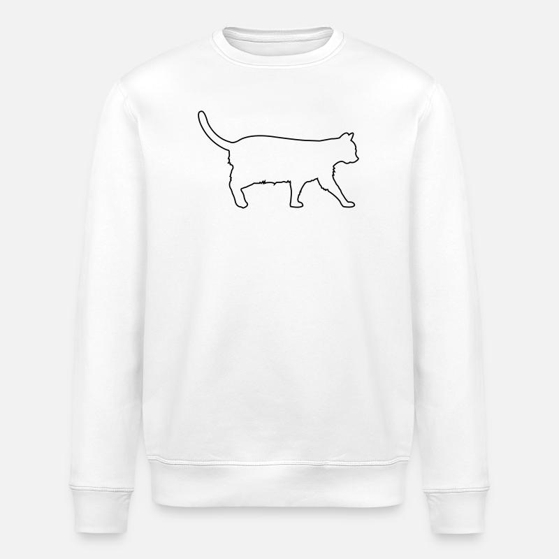 Cat - Stanley/Stella ROLLER Unisex Organic Sweatshirt - white