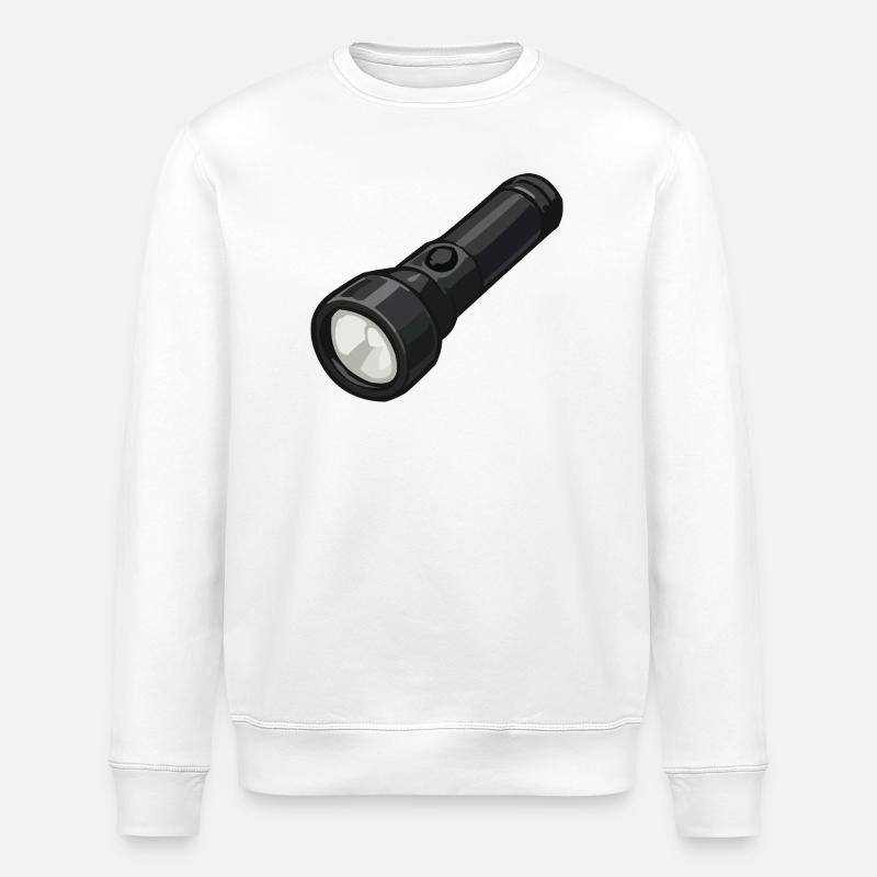 Compact Flashlight Illustration - Stanley/Stella ROLLER Unisex Organic Sweatshirt - white