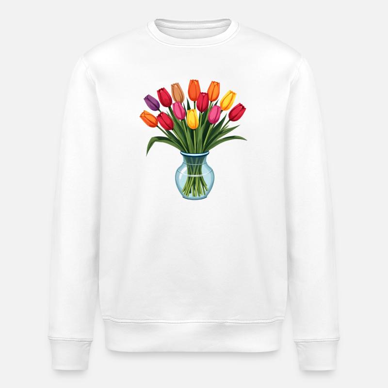 Tulpen - Stanley/Stella Unisex Bio-Sweatshirt ROLLER - Weiß