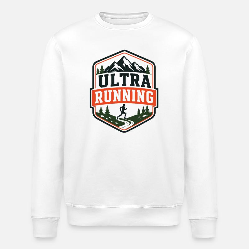 Ultra Running Trail Runner Shield - Stanley/Stella ROLLER Unisex Organic Sweatshirt - white