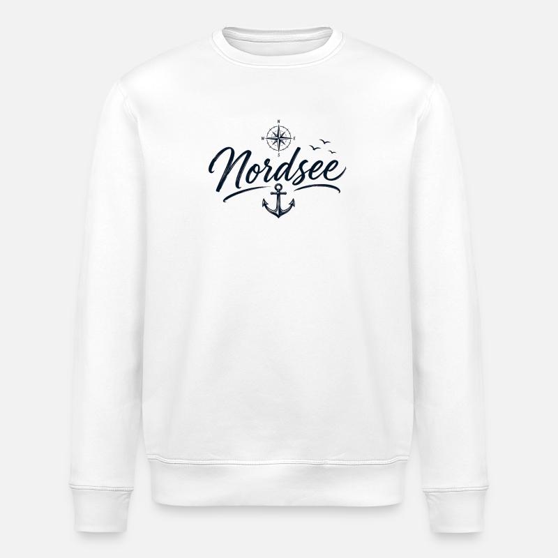 Nordsee Liebe Anker  - Stanley/Stella Unisex Bio-Sweatshirt ROLLER - Weiß