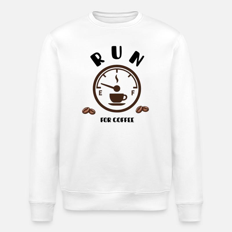 Kaffeezeiger Zifferblatt Design - Stanley/Stella Unisex Bio-Sweatshirt ROLLER - Weiß